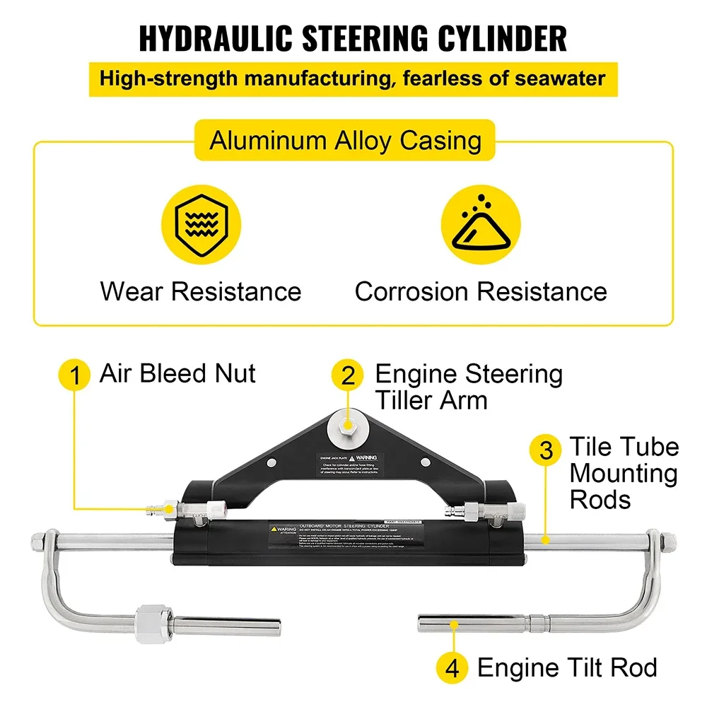 150HP Hydraulic Steering System for Outboard With Helm Pump,Cylinder and Tubes