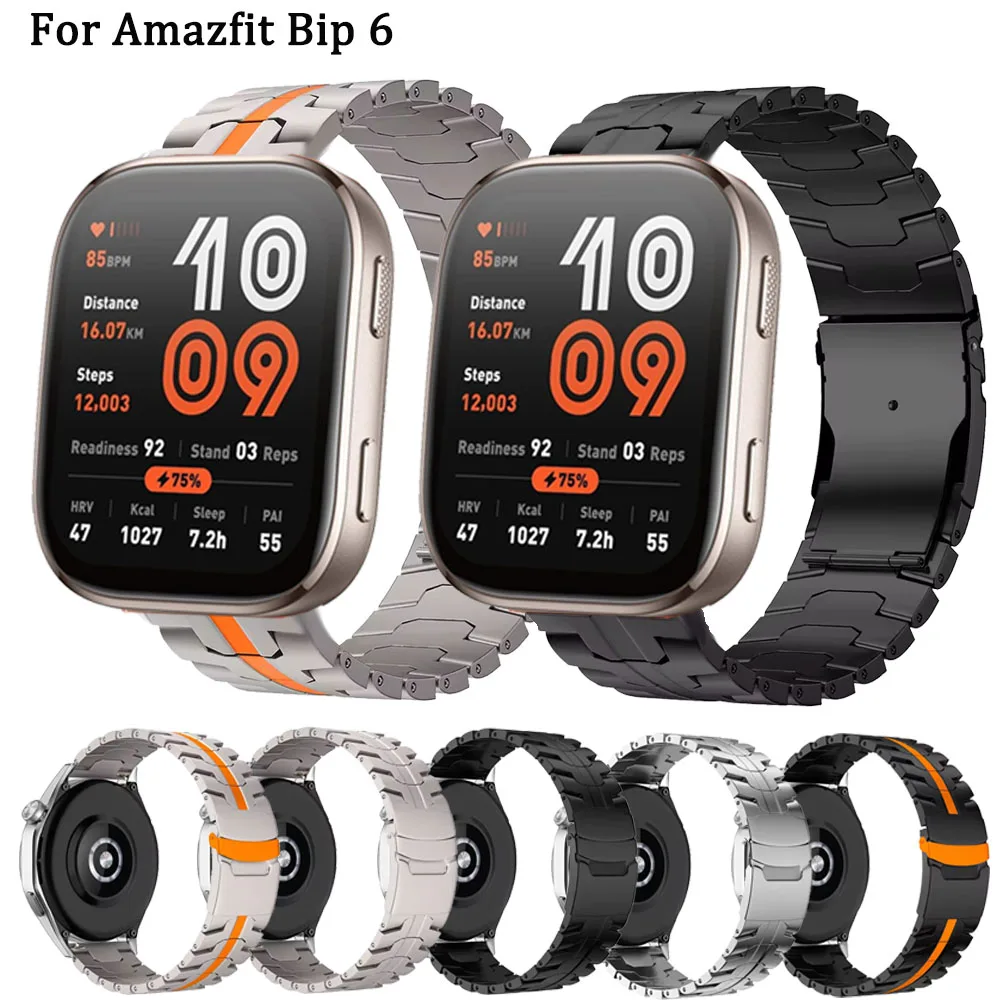 22mm Stainless Steel Band For Amazfit Bip 6/Bip 5 Bip 5 Unity/Pace/Cheetah Pro Strap For Amazfit Stratos/GTR 4 3 2 47mm Bracelet