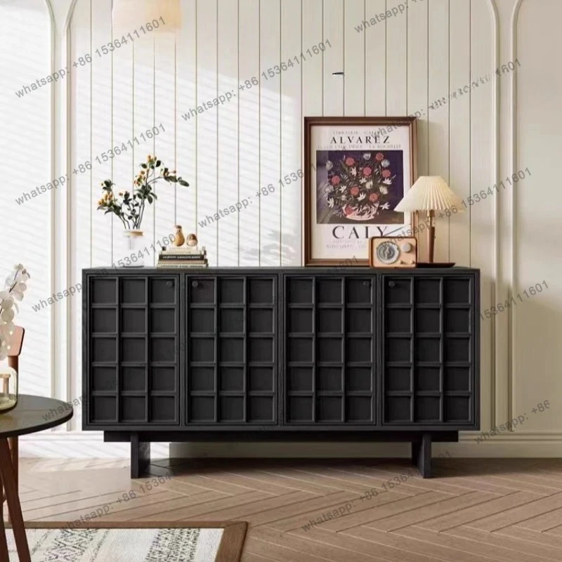 

Italian solid wood dining side cabinet Nordic living room wall storage cabinet Medieval sofa storage cabinet