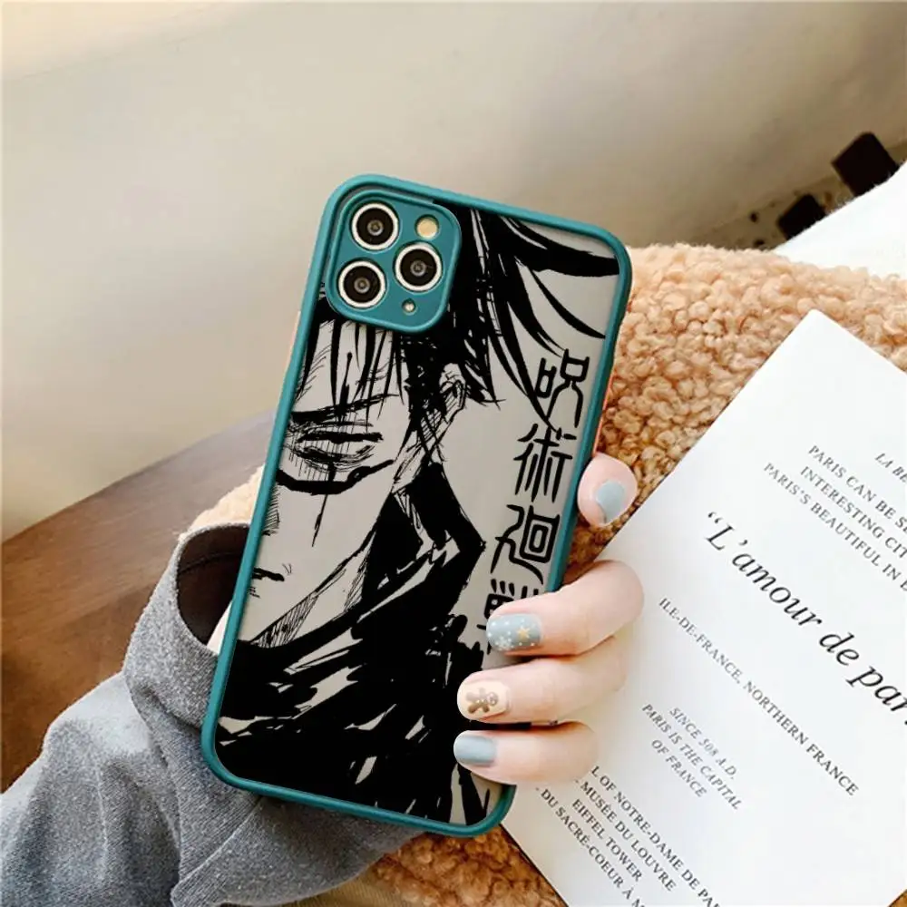أنيمي Jujutsu Kaisen Choso ART جراب هاتف آيفون 16 15 14 11 12 13 برو ماكس X XS شفافة ماتي غطاء