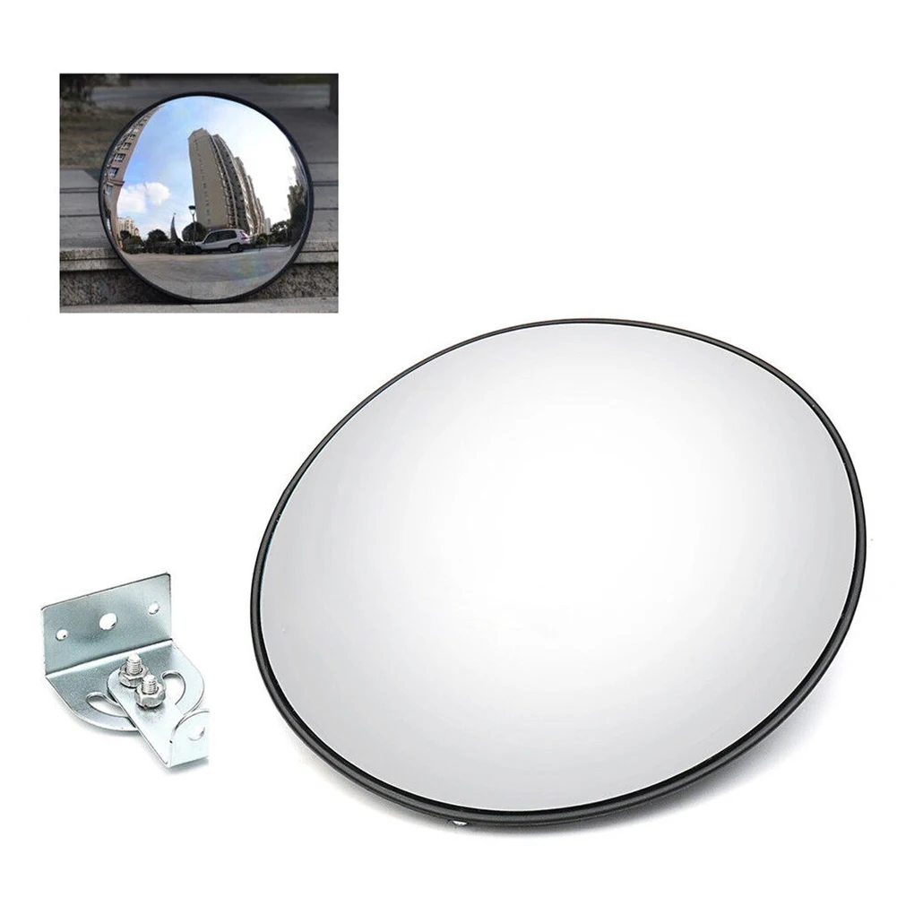 Driveway Safety Convex Mirror 12 inch with Clear Reflective and Protective Film for Outdoor Traffic and Parking Areas