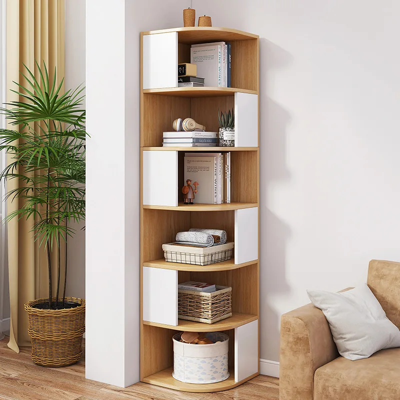 

Bookshelf Simple Home Study Corner Shelf Multi-layer Floor Corner Storage Cabinet Living Room Bedroom Storage Side Cabinet