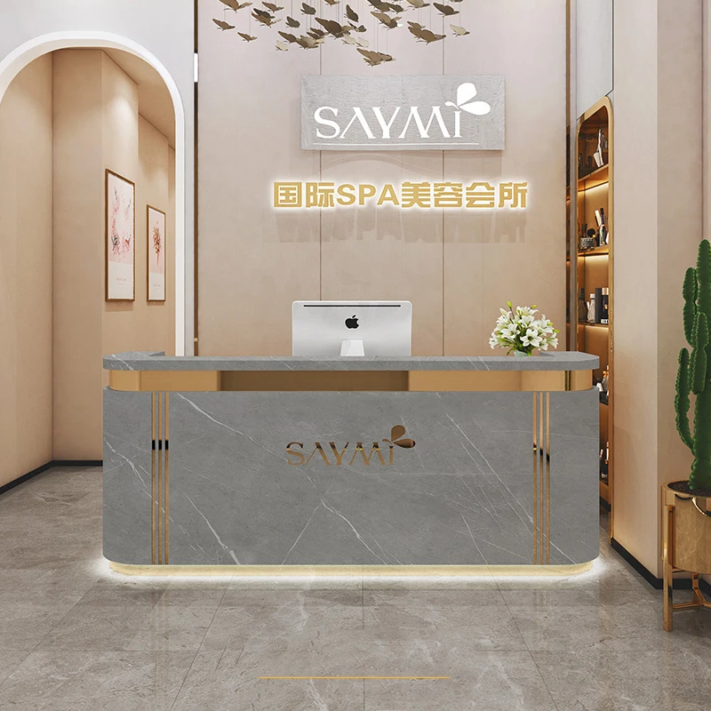 Counter Hotels Reception Desks Vertical Hotels Cashier Modern Executive Desk Office Simplicity Recepcja Salon Beauty Furniture