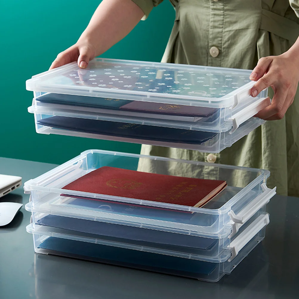 

Transparent Storage Box Pp File Organizer Waterproof Document Container Multi-Layer Paper Holder Desktop Filing Solution
