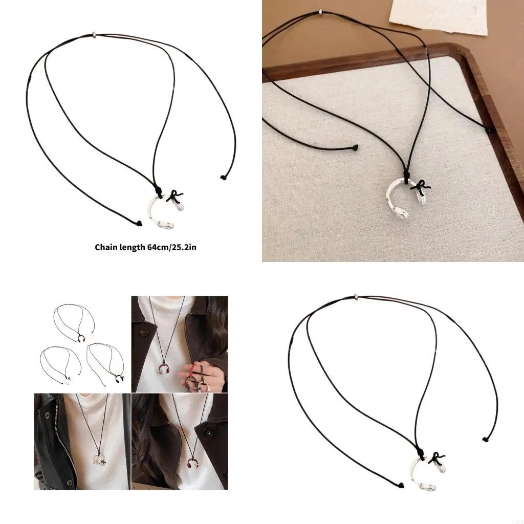 

N2UE Elegant Music Theme Necklace Unique Headset Design Alloy Jewelry For Everyday