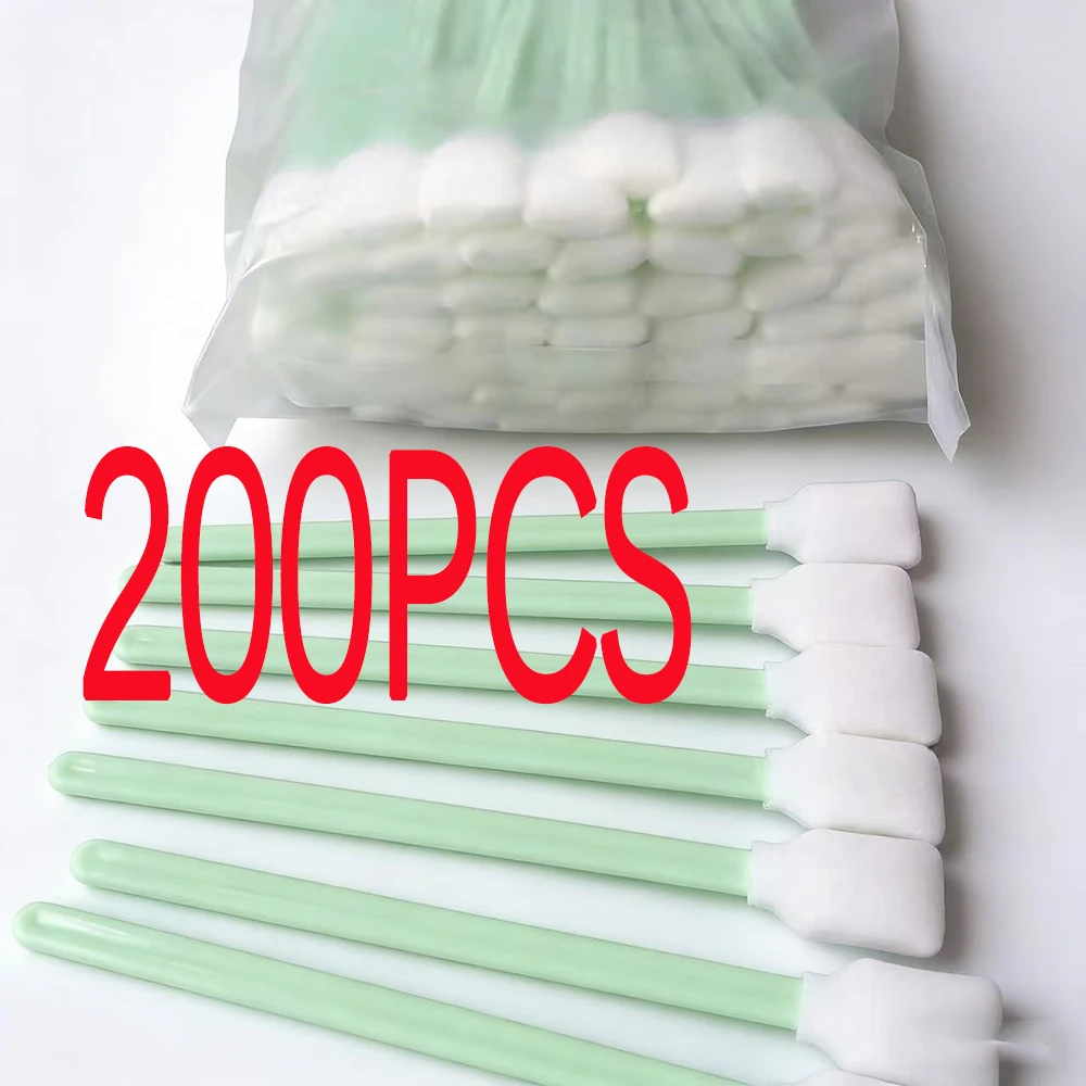 200pcs Printer Head Uv DTF Cleaning Stick Kit Clean Rod Solvent Cotton Clean Stick Cotton Foam Swab Ink Sponge Applicator