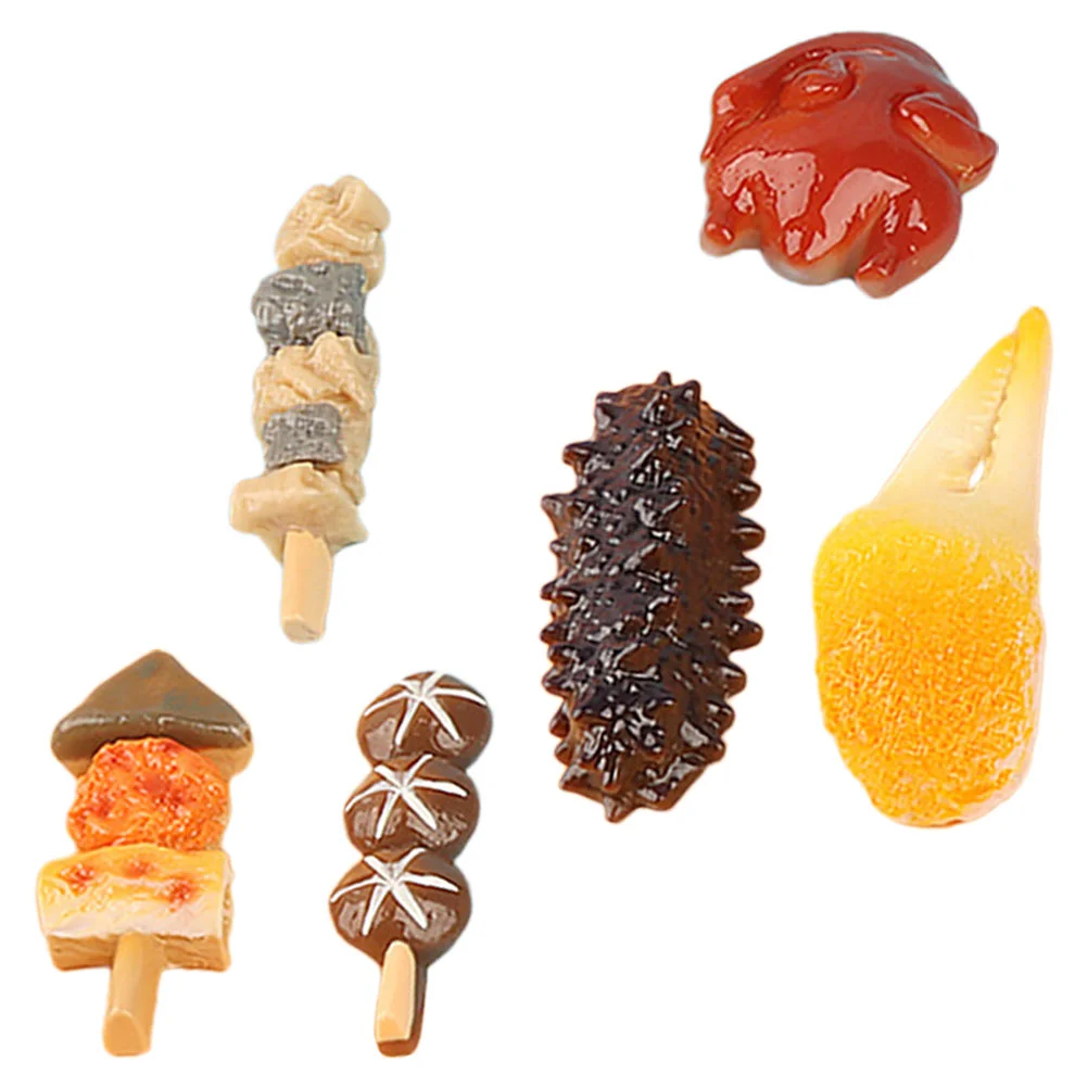 

6pcs Simulation Mini Decor Fake Resin Craft Props Tiny Food Photo Prop Creative House Snack Model Resin Craft Mini