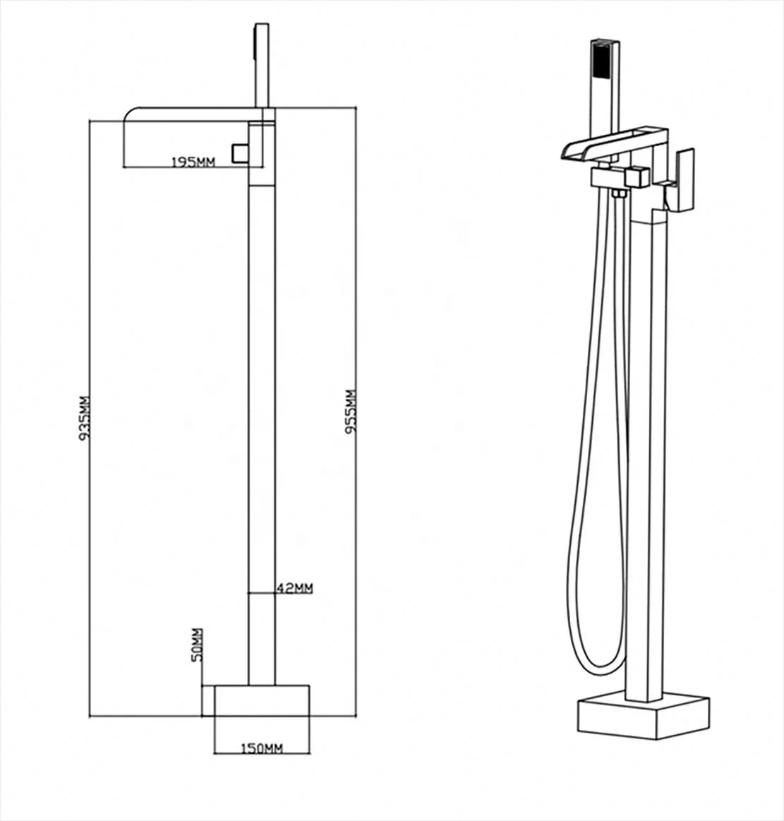 Original brand newProfessional O·EM O·DM Single Handle Matte Black Freestanding Tub Faucet Standing Shower