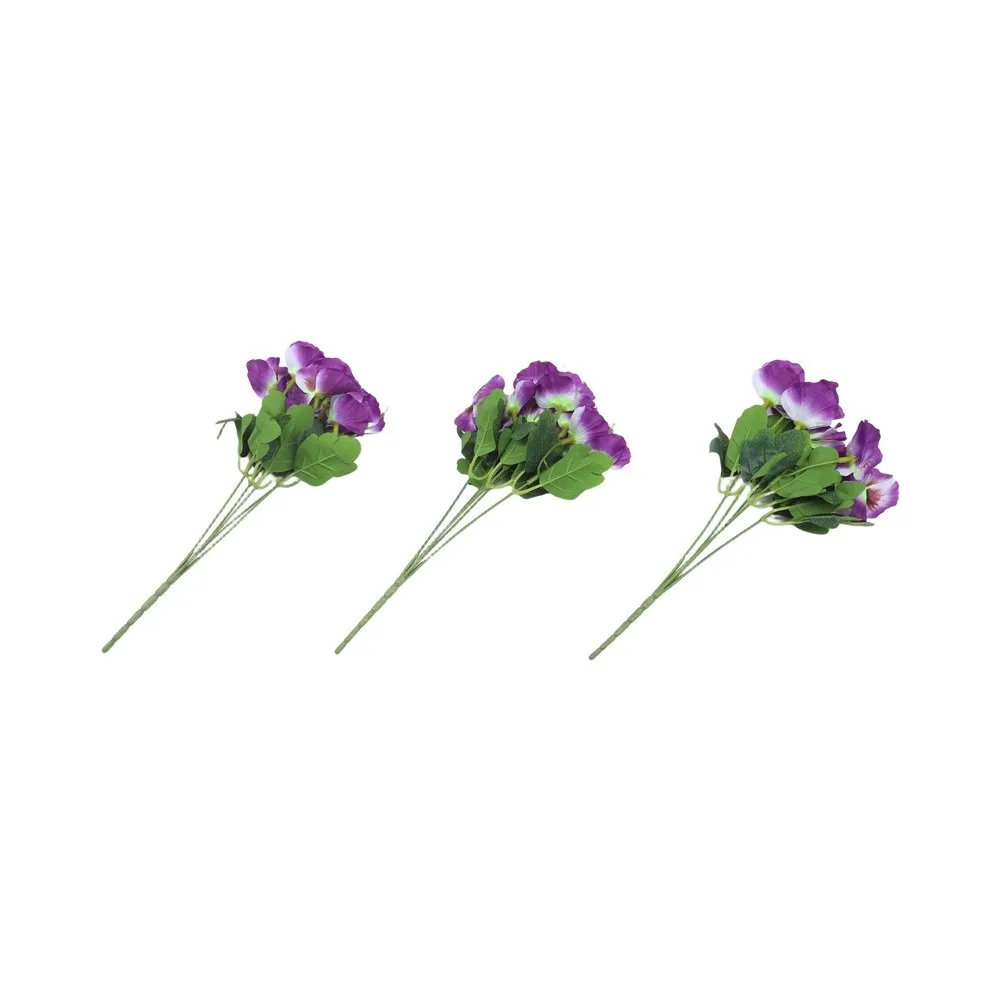3pcs Colorfast Artificial Pansy Flowers for Indoor Bedroom Decor Outdoor Railings Garden Walkways and Fills 3pcs