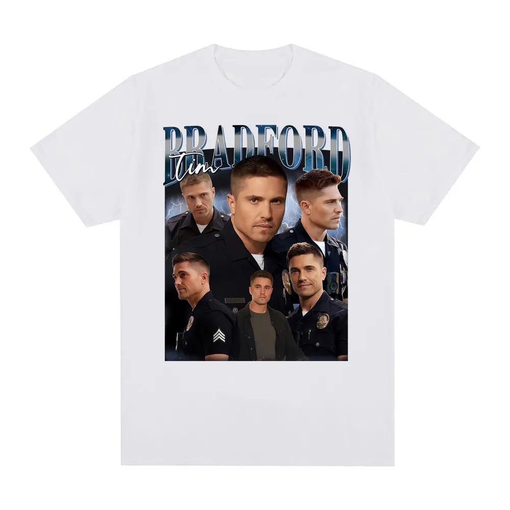 تيم برادفورد The Rookie Vintage 90s فيلم جرافيك 2026 صيف 100% قمصان قطنية نقية للرجال موضة الهيب هوب راحة كبيرة الحجم