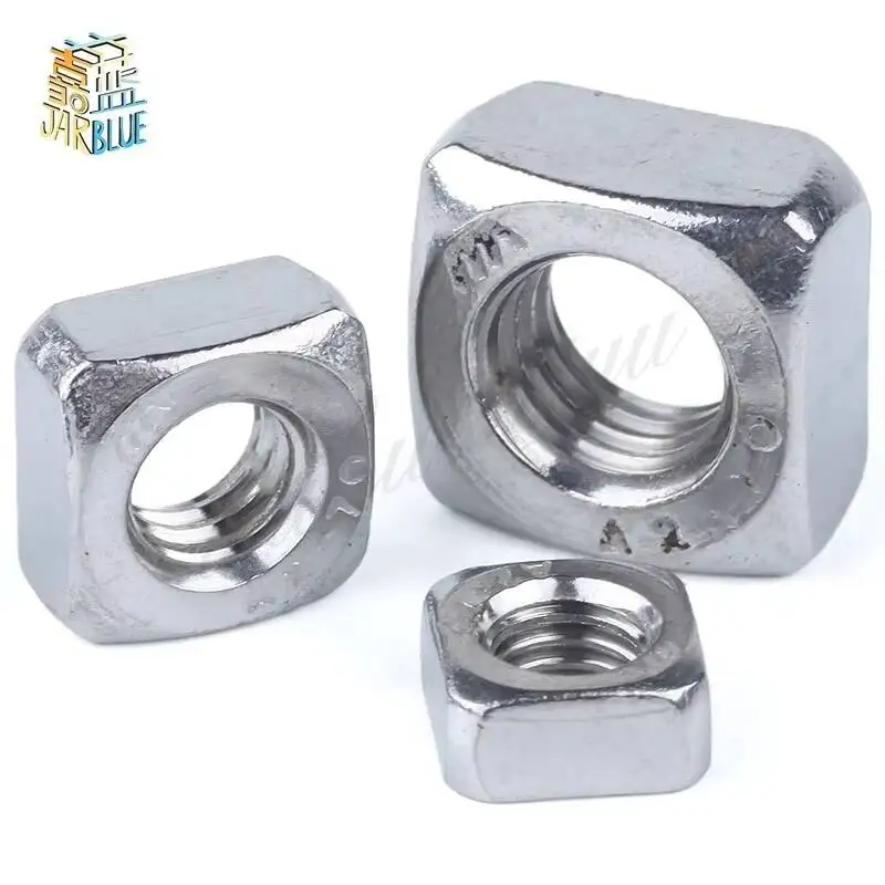 20-50Pcs DIN557 GB39 M3 M4 M5 M6 M8 304 Stainless Steel Square Nuts