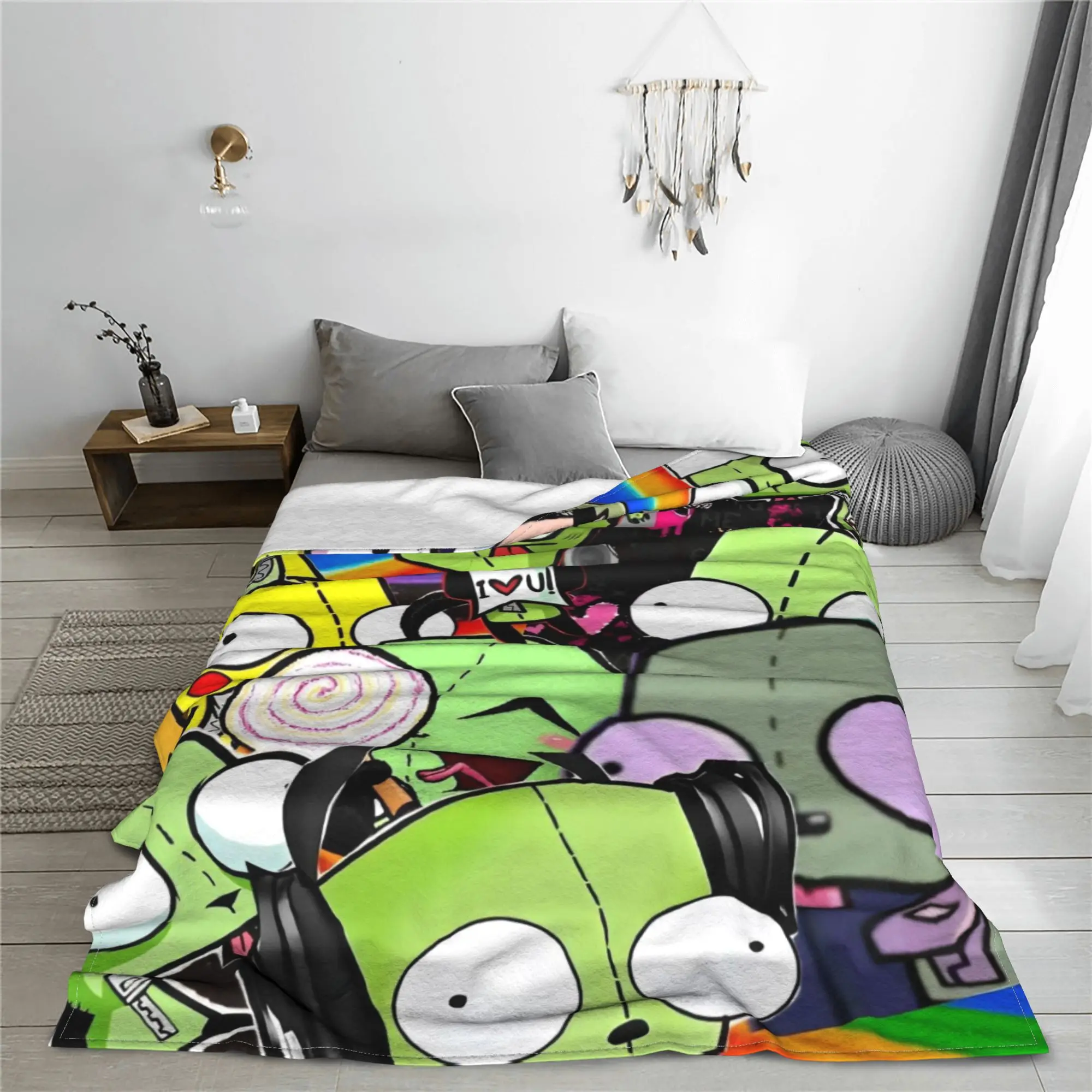 Invader Zim Gir Dib Robot Blankets Coral Fleece Plush All Season   Multifunction Super Warm Throw Blanket for Bed Car Rug Piece