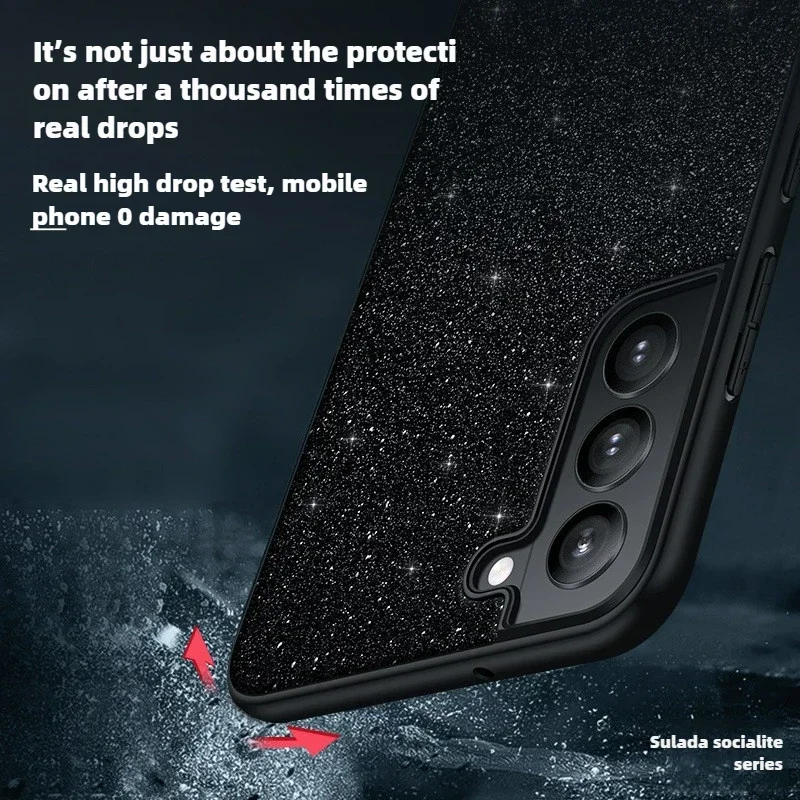 Роскошный блестящий силиконовый кожаный чехол для Samsung Galaxy S24 Ultra S23 S22 Plus, защитная задняя крышка с защитой от отпечатков пальцев