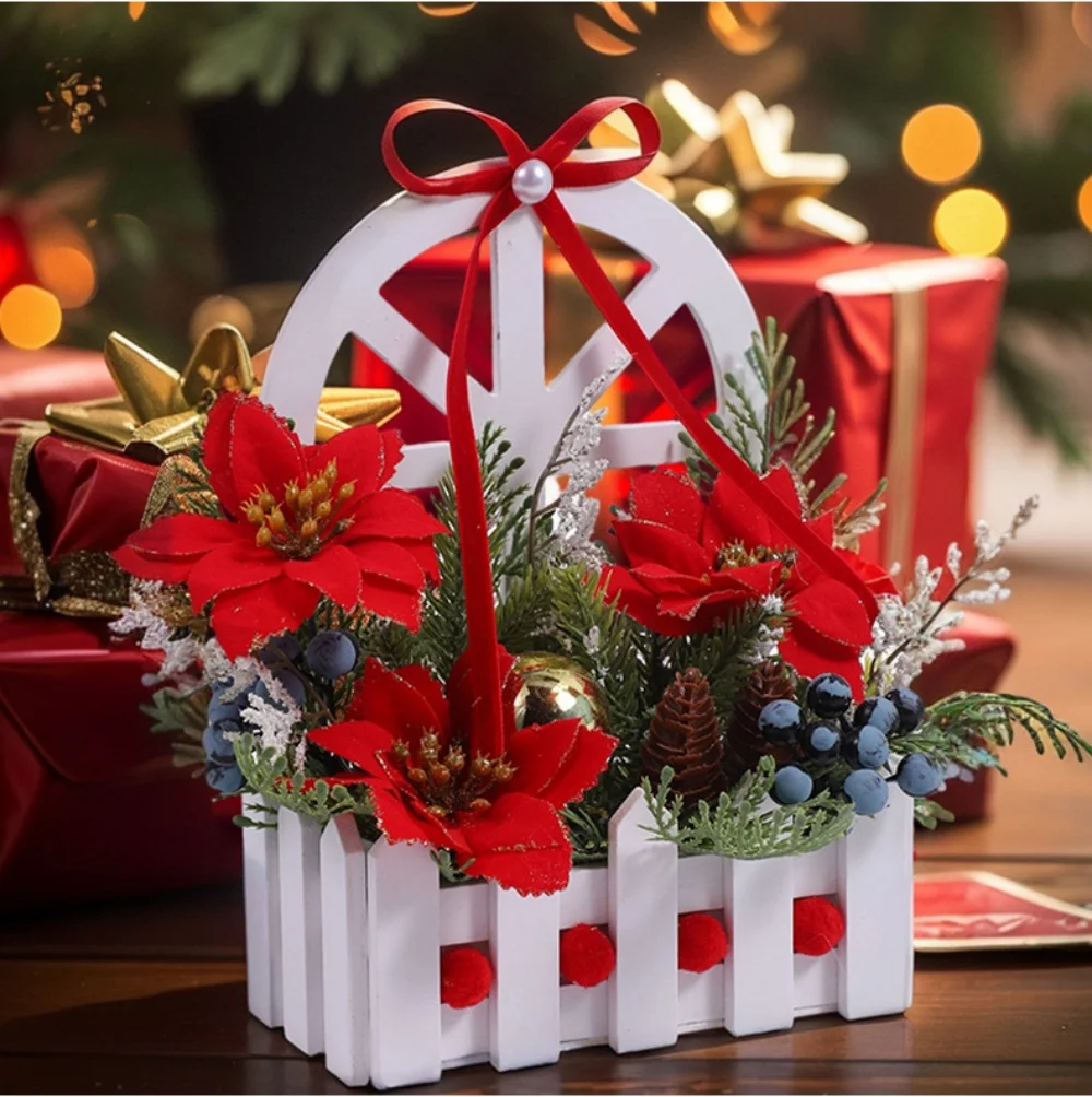 Christmas Tree Festival Office Window Desktop Ornaments Simulation Flower Pots Artificial Green Plants New Year Decor Gift