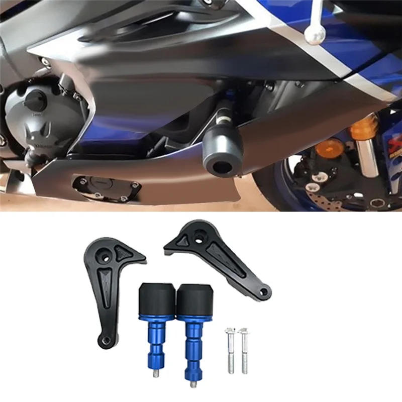 

Motorcycle Aluminium Alloy Falling Protection Frame Slider Crash Pad Protector For YZF-R6 2017-2022 Parts Blue