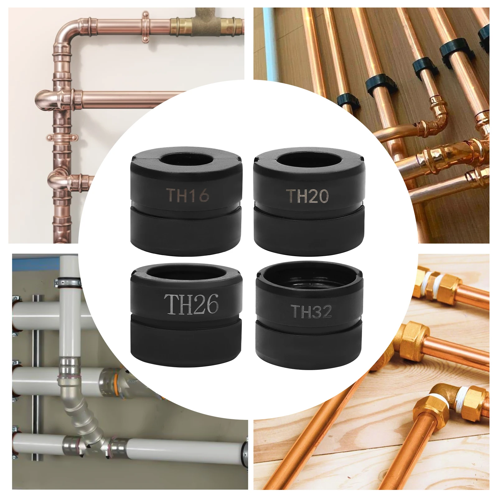 Jeu de matrices de sertissage TH16/20/26/32mm, mâchoires de presse pour pince à sertir de tuyaux pour tuyaux en plastique en aluminium, pont et construction navale