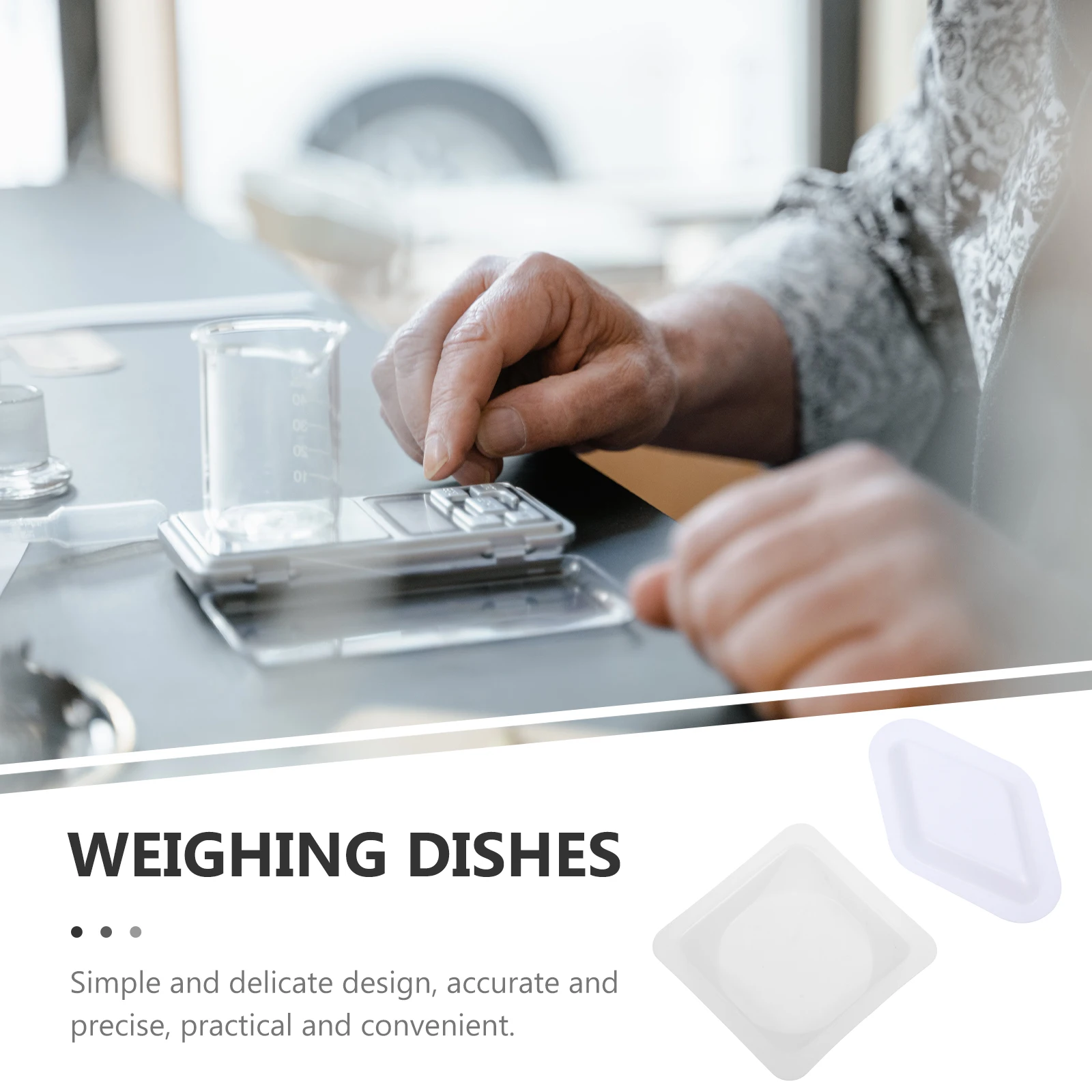 100 قطعة أطباق وزنها مادة بلاستيكية صنعة ممتازة مريحة دقيقة قياس دقيق وزن المقالي #4