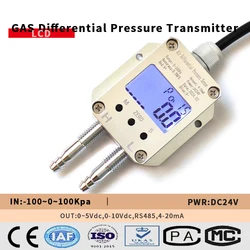 Low Pressure 1000pa Air Differential Pressure Transducer for Wind LED/LCD Display 1kpa Air Differential Pressure Sensor