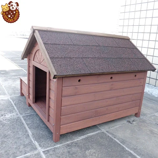 Wooden Outdoor Dog House Kennel Cages Portable Pet Houses With Dog Bowl