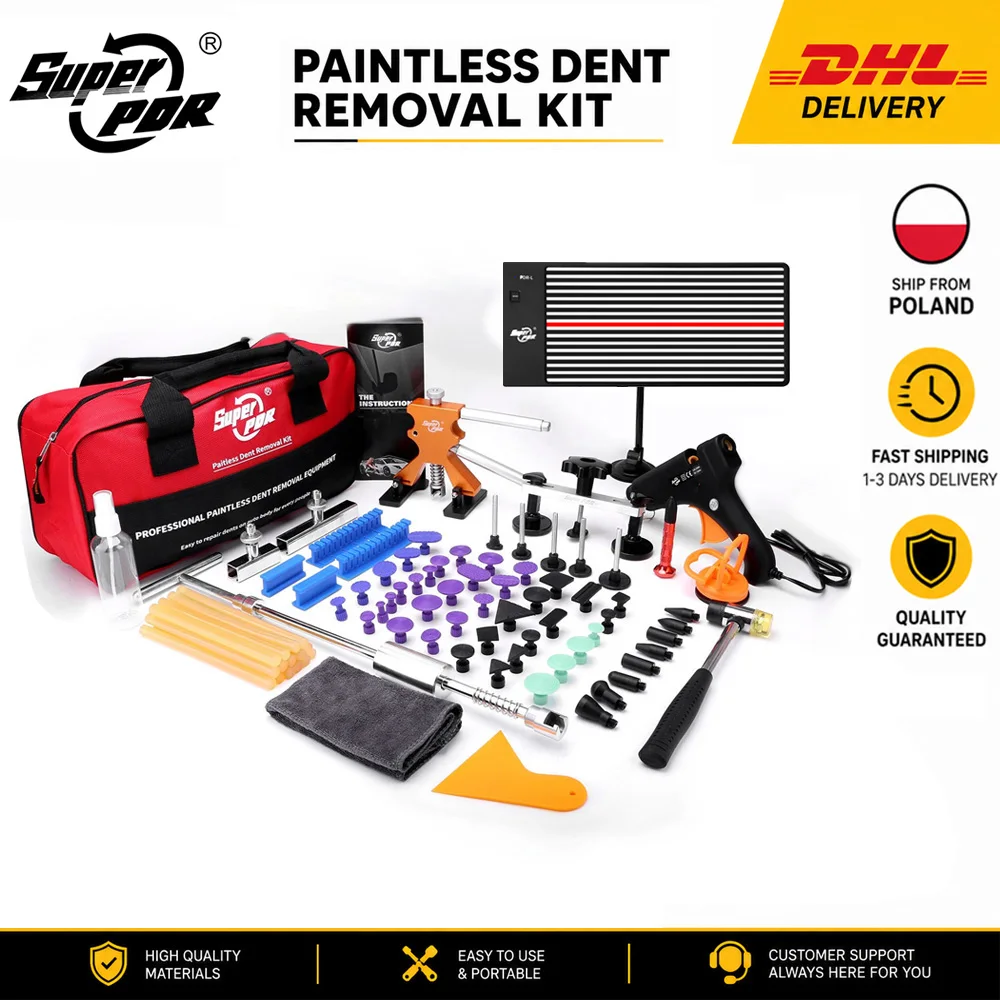 PDR Auto-Lackreparatur-Werkzeugset Dellen-Entfernungs-Kit Karosserie-Reparaturset Dellen-Abzieher-Werkzeugset Auto-Werkzeuge für Autoreparatur