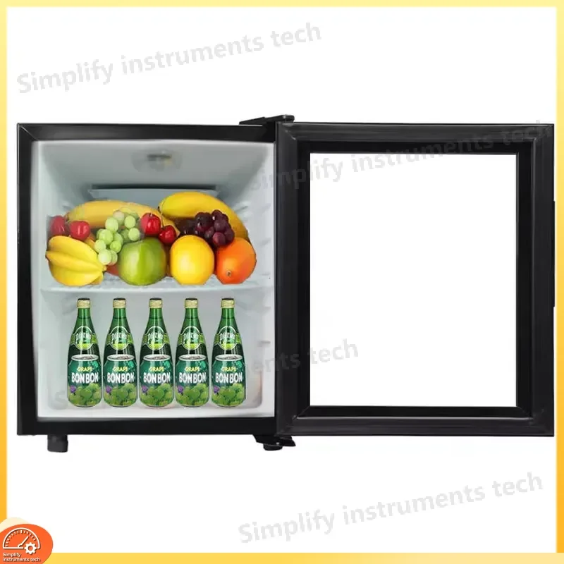 52L Modern Stainless Steel Mini Refrigerator 55W Compact Drink Cooler Tabletop Beverage Fridge Adjustable Shelf Direct