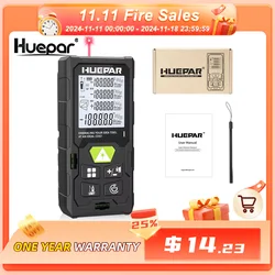 Huepar DM-LM Laser Distance Meter Rangefiner 50M/80M/100M/120M Laser Measure M/in/Ft/Ft_in_ Unit Angle Sensor With LCD Backlit