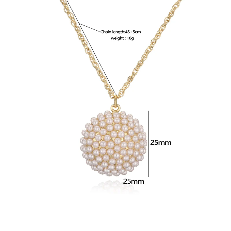 18K Gold Plated Brass Charm Pendant Necklace Classic Heart Shaped Star Inlaid Shiny Pearl Ladies Jewellery Wedding Romantic Gift