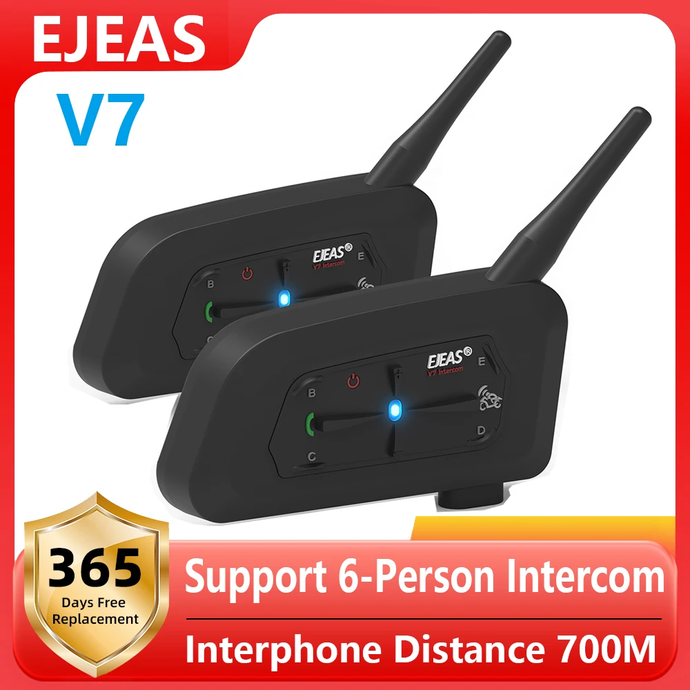 

EJEAS V7 Motorcycle Bluetooth Intercom Connects Two Mobile Phones At The Same Time And Has An Intercom Distance Of 700 Meters