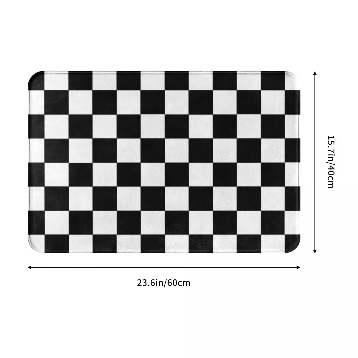 Checkered Black And White Polyester Doormat Rug carpet Mat Footpad Non-slip Washable Corridor Kitchen Bedroom balcony toilet