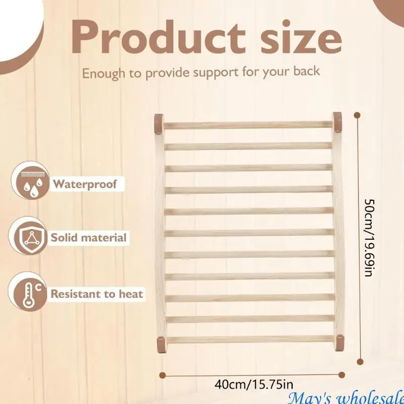 S-شكل تصميم ساونا كرسي الظهر ساونا الملحقات ساونا مسند الظهر خشبي مقاوم للانزلاق مريح مريح مسند الظهر 448A #6