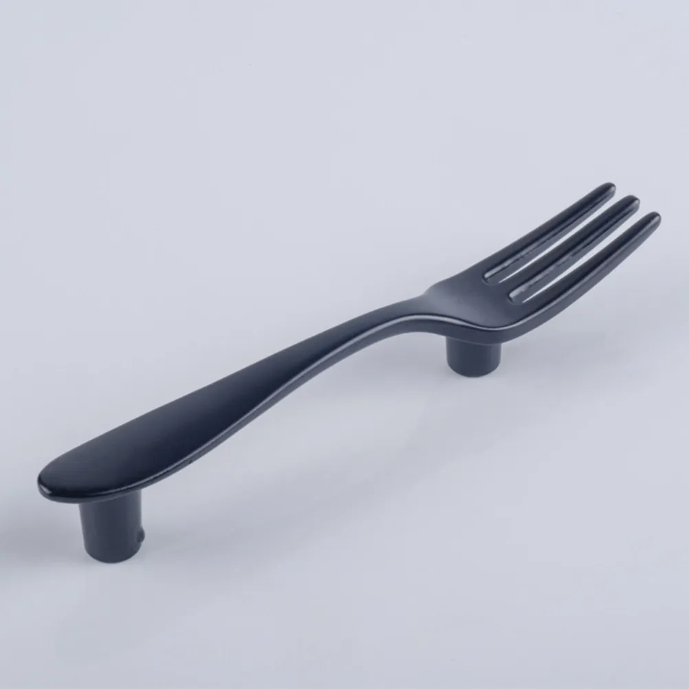 3Pcs Cabinet Handle Creative Tableware Shape Zinc Alloy Door Knob Pull Handle Black for Furniture Drawer Home Decoration
