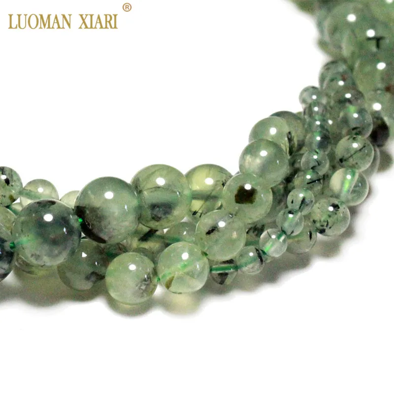 Wholesale AAA Natural Green Prehnites Round Natural Stone Beads For Jewelry Making Diy Bracelet Necklace 4 /6/8/10mm Strand 15\'\'