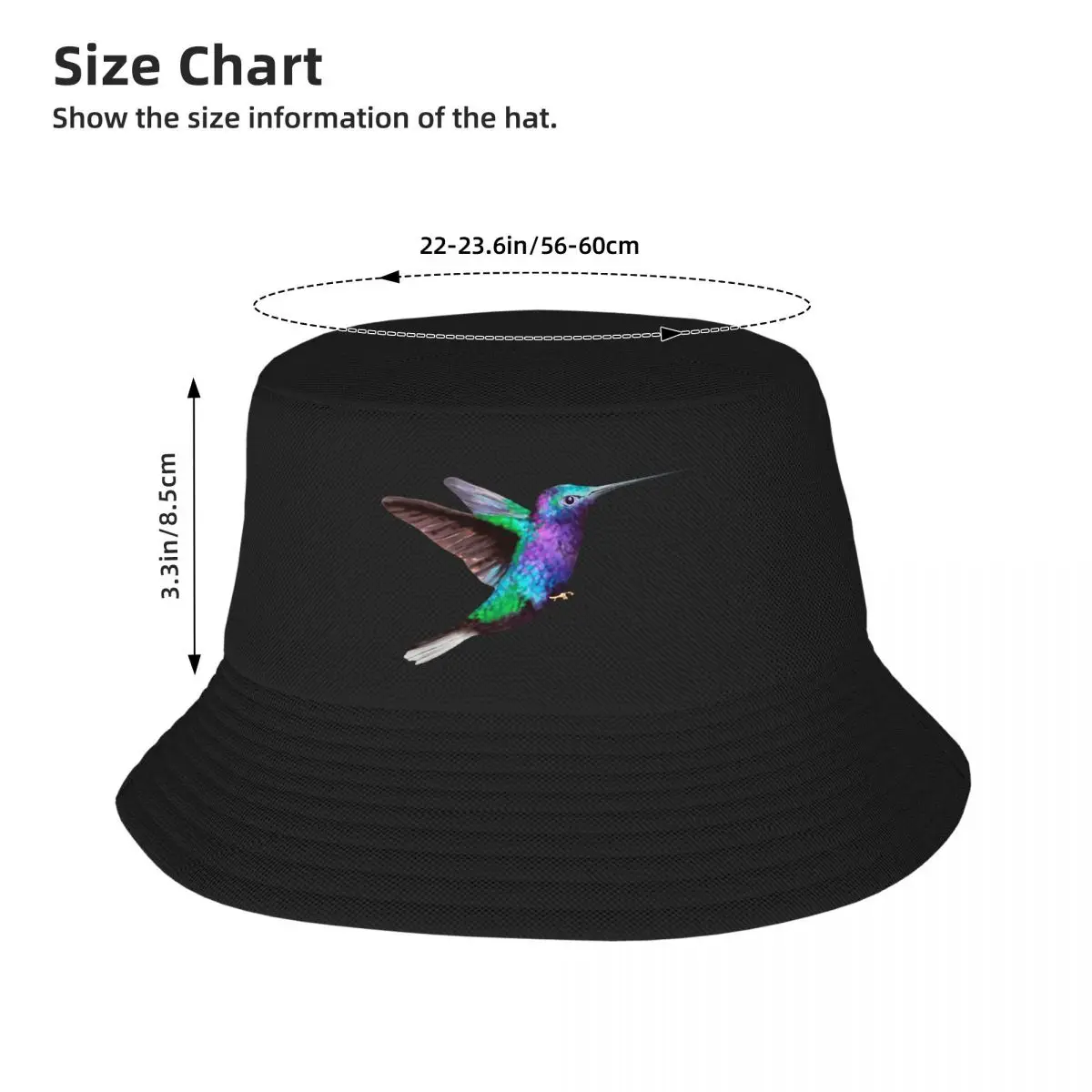 Hummingbird Bucket Hat Panama Hat Children Bob Hats Outdoor Fisherman Hats Summer Beach Fishing Unisex Caps