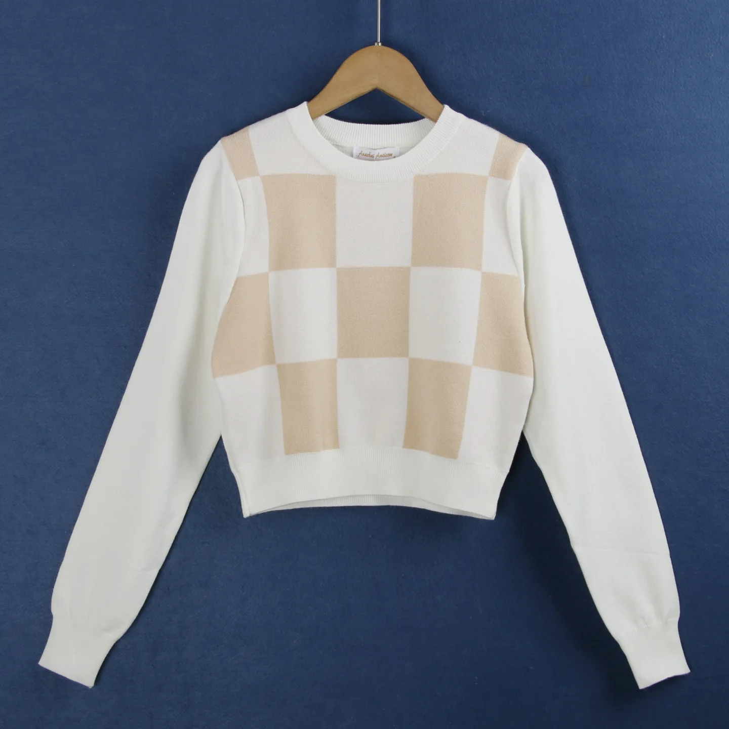 

Цветной вязаный хлопковый свитер Long Sve ort Sle Faion Slim Fit, осенне-зимний круглый трикотаж Ne для женщин