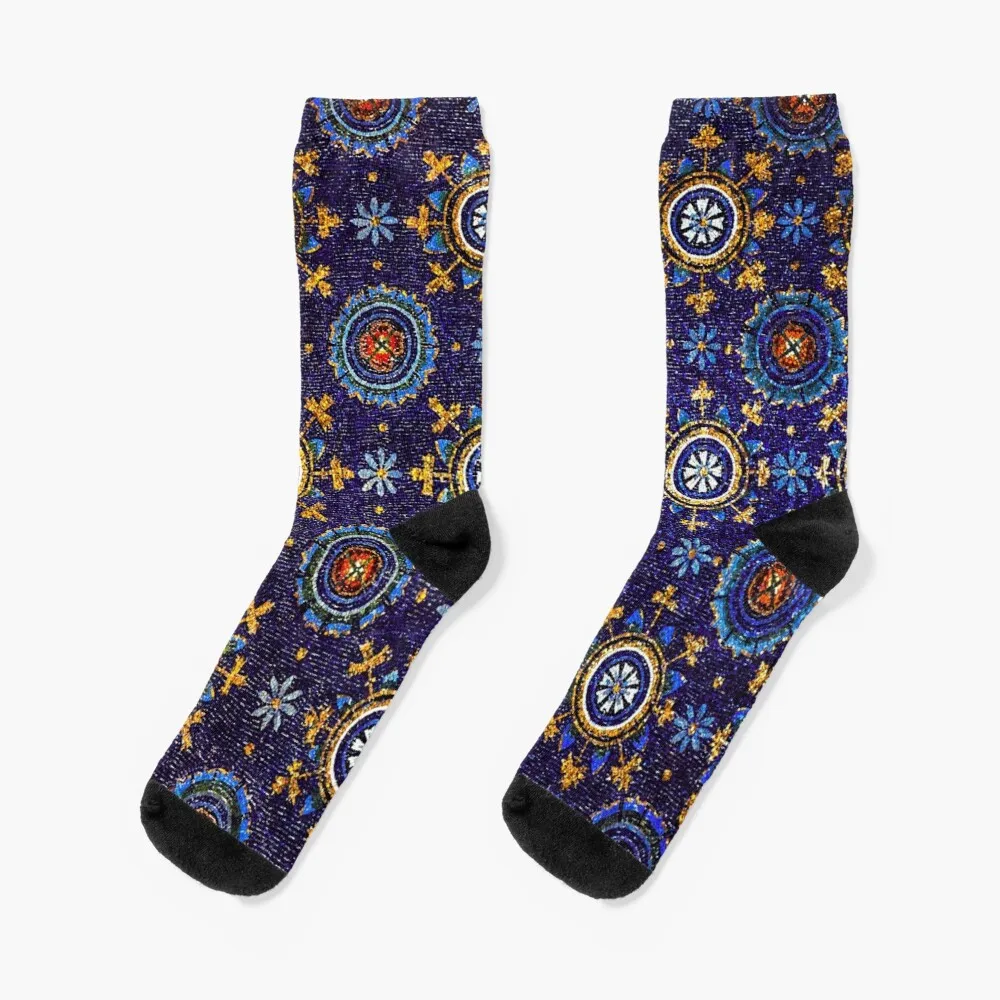 RAVENNA BYZANTINE MOSAICS,STARS,BLUE STARRY NIGHTSocks