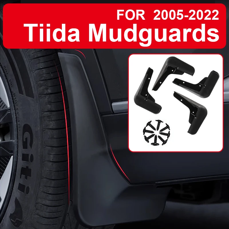 

Mudflaps Splash Guards Mudguards Front Rear Fender Protector for 2005-2022 Nissan Tiida Livina Lannia rear ABS