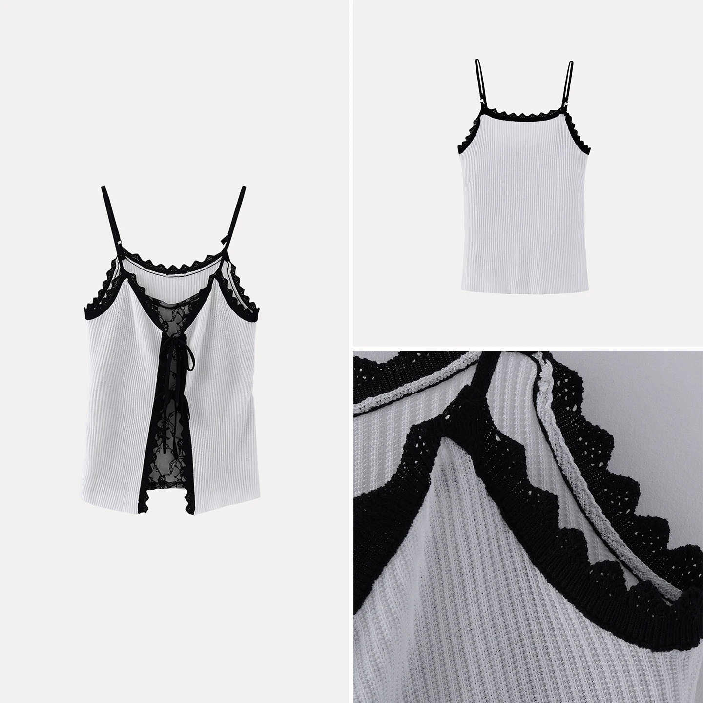 Women's Summer Fashion Knitted Lace Hollow out Strap Top 2026 New Arrival Charming Ensemble Style Vest Sleeveless Outerwear