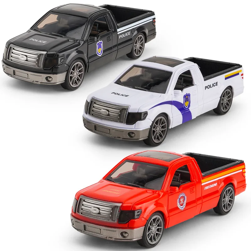 픽업 트럭 장난감 모델-원격 제어 경찰 차량, 도시 교통용 어린이 교육 장난감