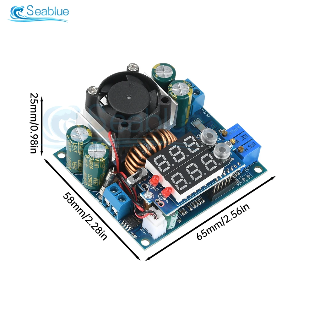 15A MPPT Zonnepaneel Buck Controller DC-DC 9-50V naar 1,2-48V Step-down laadmodule CC/CV Synchrone rectificatie