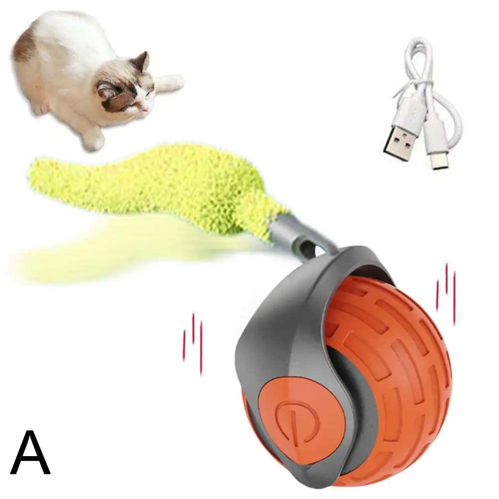 Intelligenter Katzenspielball, automatisch interagierender elektrischer Rollball für Haustiere, USB-aufladbarer, beweglicher, springender Ball für Kätzchen, Geburtstagsgeschenk – Detail 1