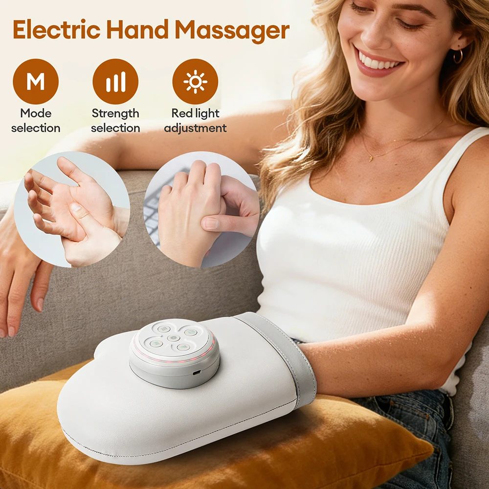 

Электрический массажер для рук, разминающий давление воздуха, массажер для запястий, подушка безопасности, компресс, массажная перчатка для пальцев, акупунктурная точка, массаж для пальцев ладони