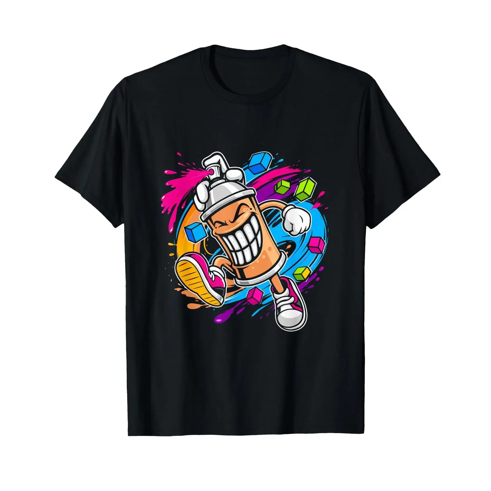 Graffiti Art Street Hip Hop Graffito Sprayer T Shirt vintage Washed homme Stylish Slightly streetwear fashion Unisex