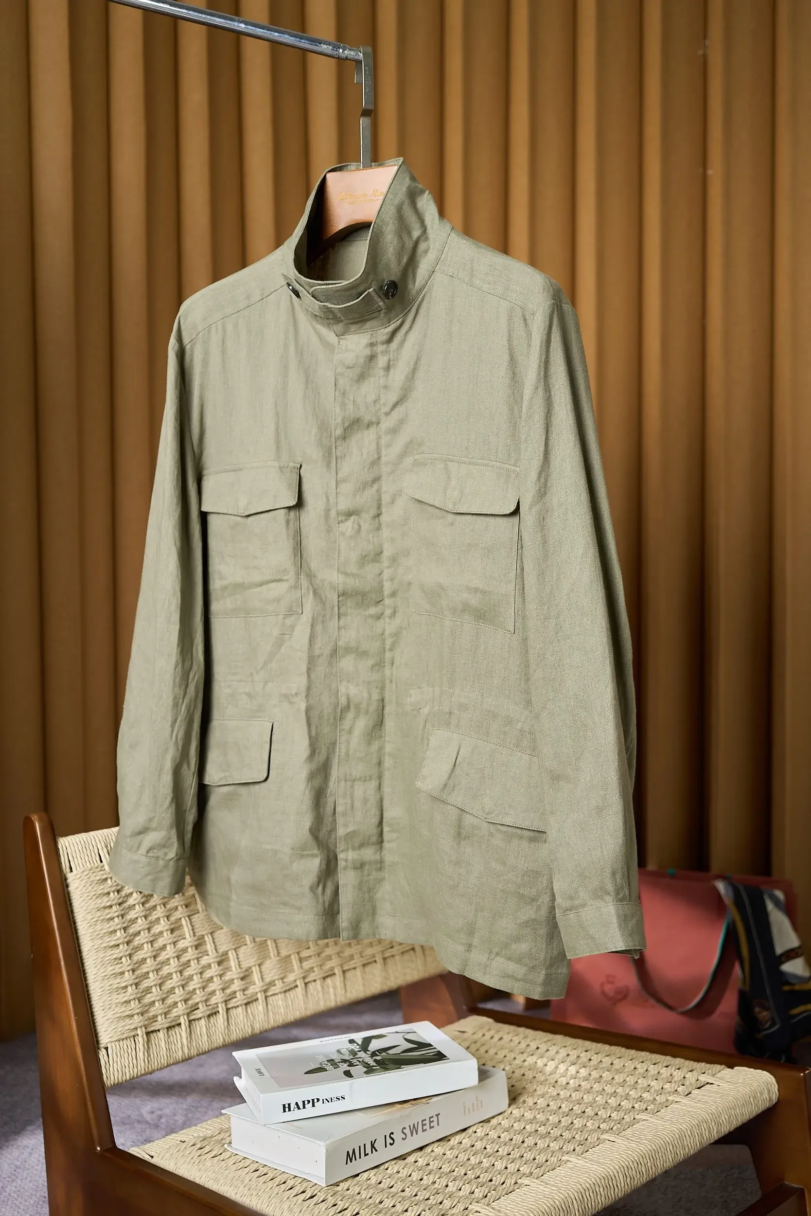 

Итальянская уличная охотничья куртка из 100% льна LP