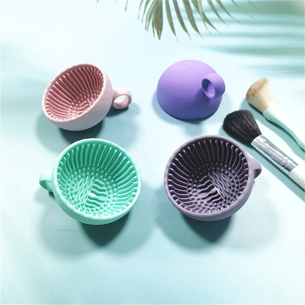 Portable Scrub Pad Deep Cleansing Makeup Brushes Silicone Washing Bowl Non-toxic Makeup Brush Cleaning Tool Washing Dishes