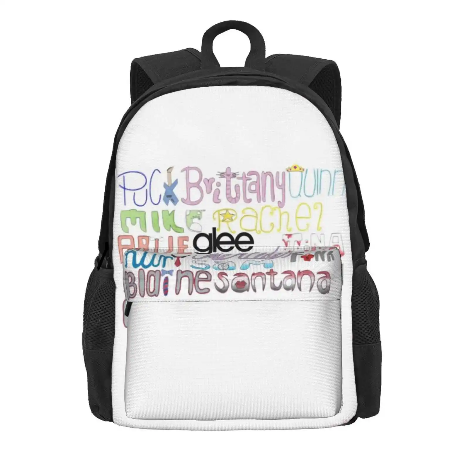 Glee Originals Name Art Hot Sale Schoolbag Backpack Fashion Bags Glee Santana Lopez Rachel Berry Blaine Anderson Photoshop