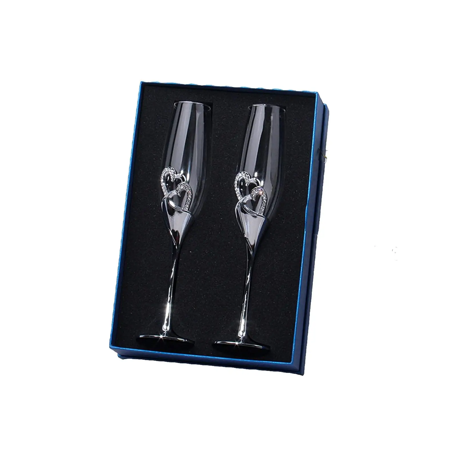 Champagne Flutes Set of 2 Crystal Champagne Glasses Wine Glasses Clear Stemmed Glasses Gift for The