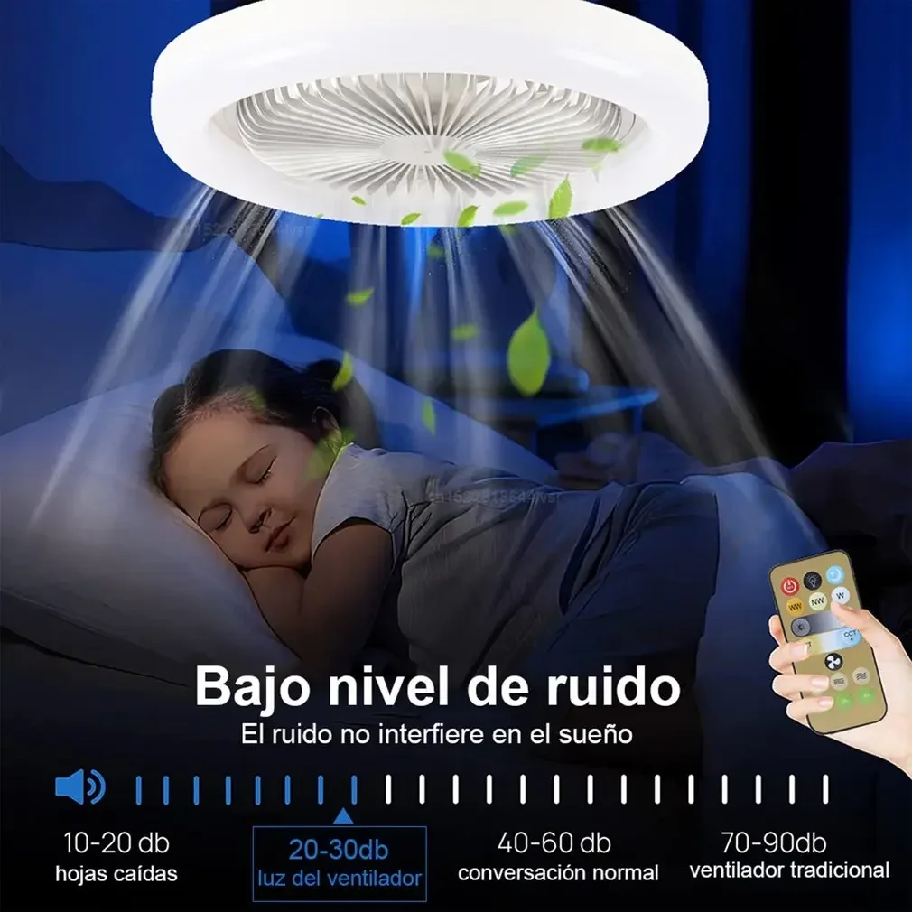 Imagem -06 - Ventiladores de Teto Silenciosos Inteligentes com Controle Remoto Luz Led Alta Qualidade Quarto e Sala