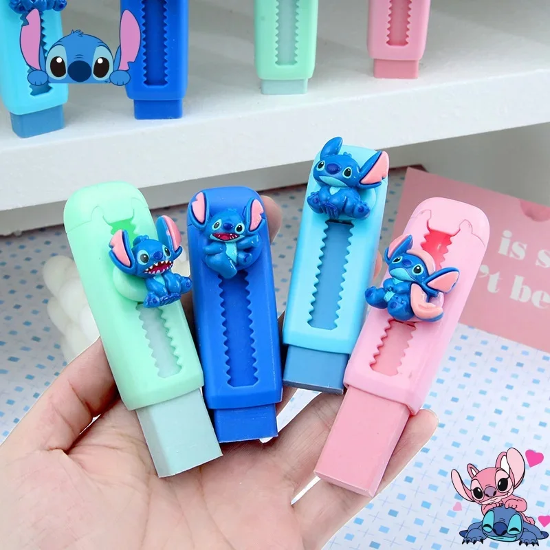 Stitch Push Pull ยางลบการ์ตูนเรซิ่นแก้ไขยางลบการเขียนดินสอทําความสะอาดนักเรียนเครื่องเขียนอุปกรณ์สํานักงานโรงเรียน