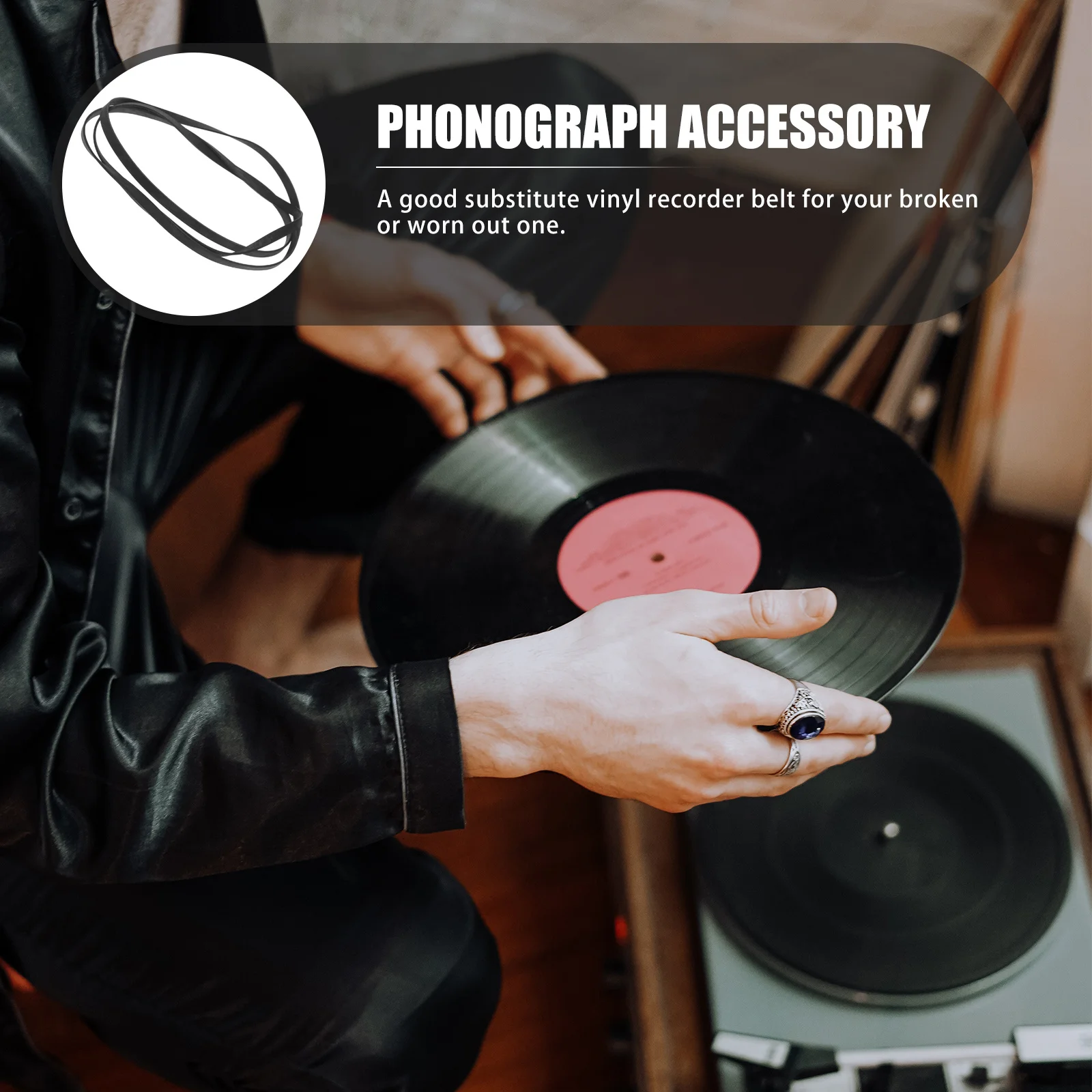 

Black Vinyl Record Player Belt Rubber Cassette Drive Replacement For Tape Deck Repair Durable Recorder Belt Rubber Belts For