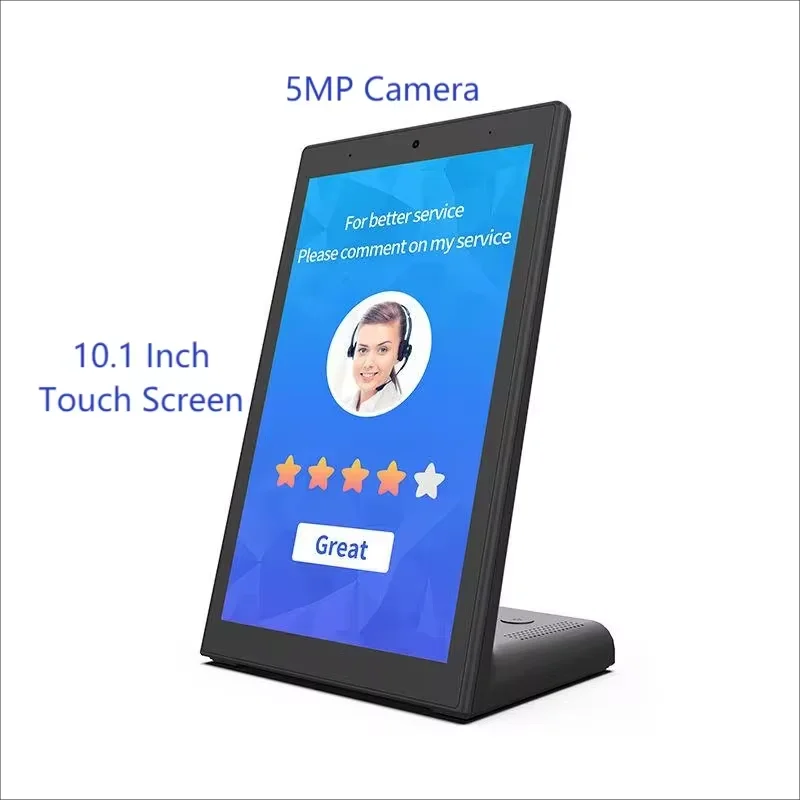 Imagem -02 - Desktop Android Tablet Tela Vertical com Leitor Nfc 10.1 Portátil Restaurante Pos Feedback do Cliente Touch Display Pad